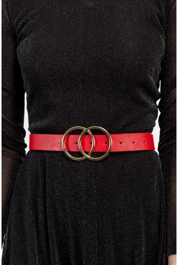 Red double circle belt